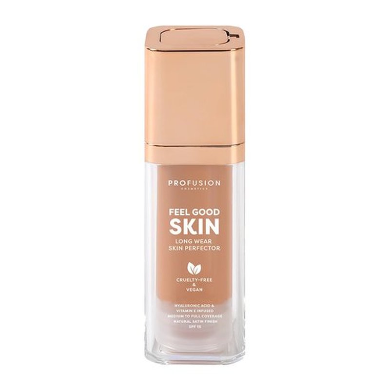 Profusion Cosmetics Feel Good Skin Perfector, Foundation Makeup for Radiant, Satin Finish, Available in 12 Curated Shades (Tan 420, 1)