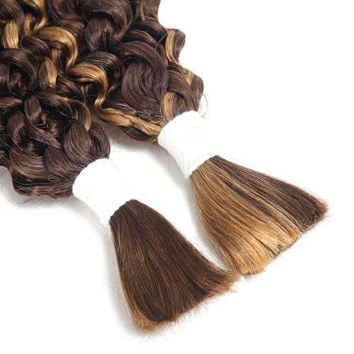 P4/30 Water Wave Ombre Bulk Human Braiding Hair 16inch 2 Bundles 100g Human Hair for Braiding Brazilian Virgin No Weft Unprocessed 100% Human Hair Bariding Hair for Boho Braids