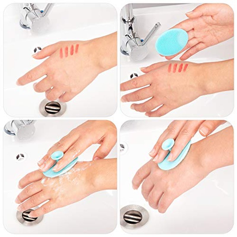 4 Pack Face Scrubber,JEXCULL Soft Silicone Facial Cleansing Brush Face Exfoliator Blackhead Acne Pore Pad Cradle Cap Face Wash Brush for Deep Cleaning Skin Care(Multicolor A)