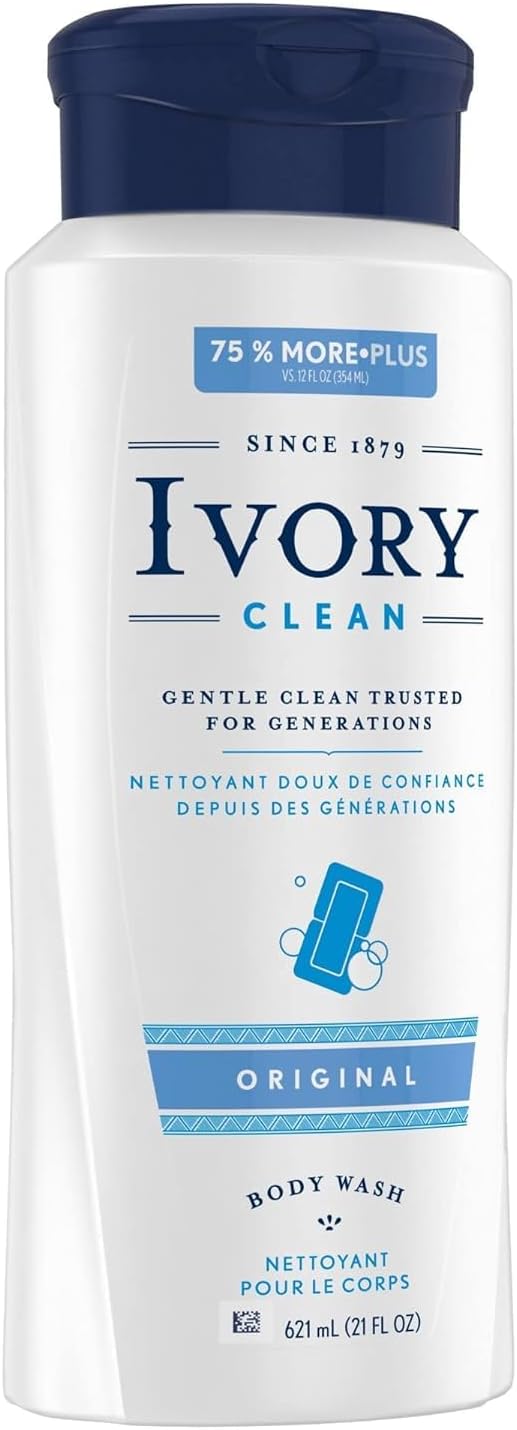 Ivory Body Wash 21 oz - Original Scent, Pack of 3 for Gentle Cleansing