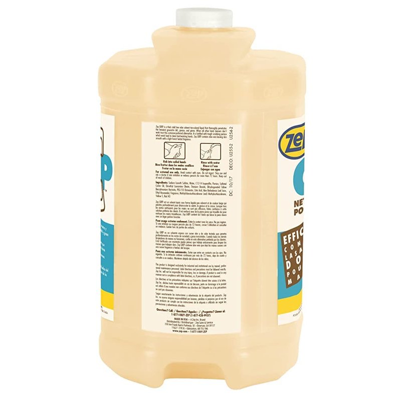 Zep Grip Industrial Pumice Hand Cleaner - 1 Gallon, (Case of 4) 308524 - Heavy Duty Degreaser. Contains Aloe Vera For Soft Smooth Finish