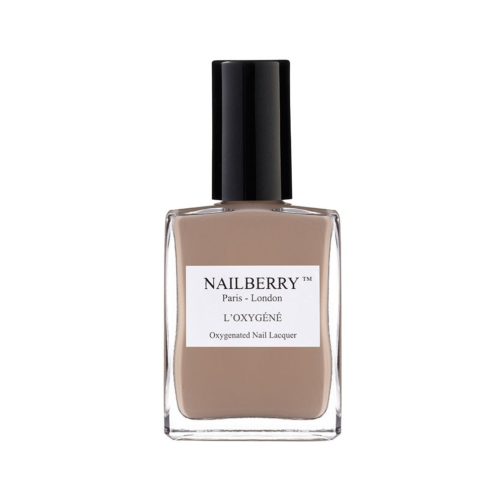 Nailberry L'Oxygéné Oxygenated Nail Lacquer | Honesty | Dark Beige Opaque Nail Polish | UV Protected Long-Wear Nail Polish | 12-Free | Vegan | Certified Halal | Cruelty & Gluten Free | 15 ml