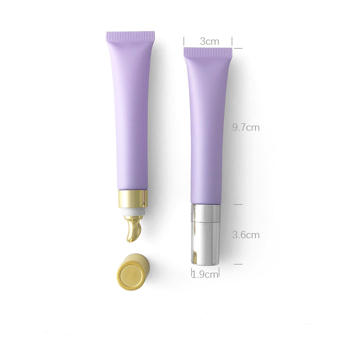 TEONEI Empty Eye Cream Squeeze Tubes,Lip Gloss Squeeze Tubes,Essential oil Roller Tubes,Makeup Sample Bottles,Travel Makeup Squeeze Bottles,2PCS