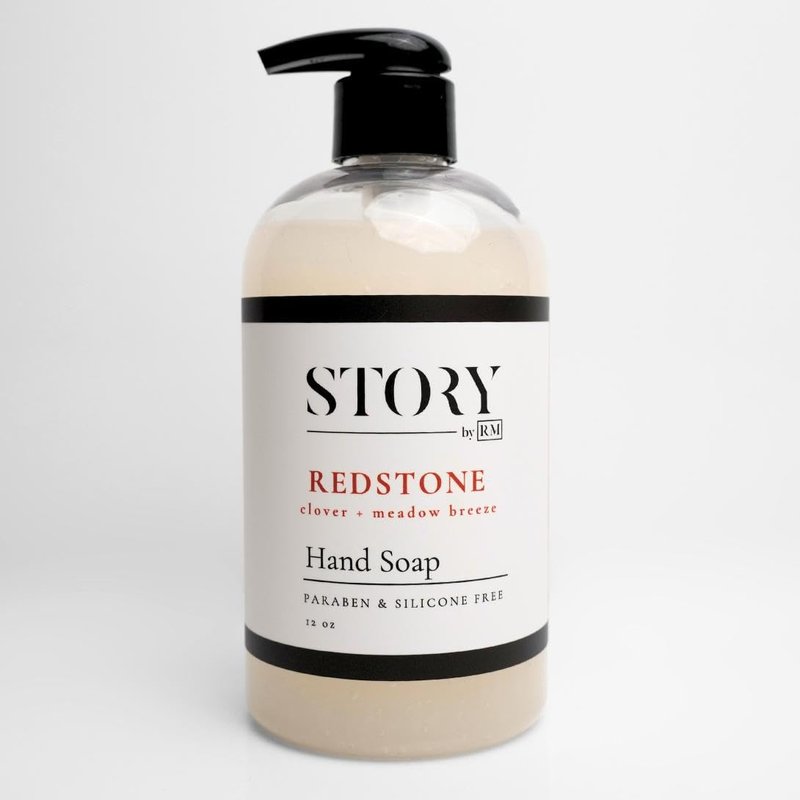 Story By RM Impact Focused Hand Soap - Redstone - Infused with Calendula Extract, Sunflower Extract, and Irish Moss Extract | Aroma of Clover + Meadow Breeze