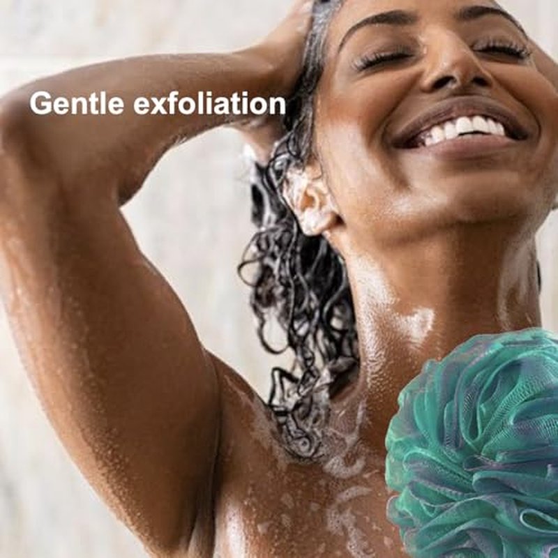 SHOWER BOUQUET Loofah Bath-Sponge Swirl-Deep-Set-XL-75g Extra Large 4 Pack, Soft Mesh Net Luffa Loofa Loufa Puff - Exfoliating Body Scrubber for Women and Men: Soothing Face & Body Exfoliator