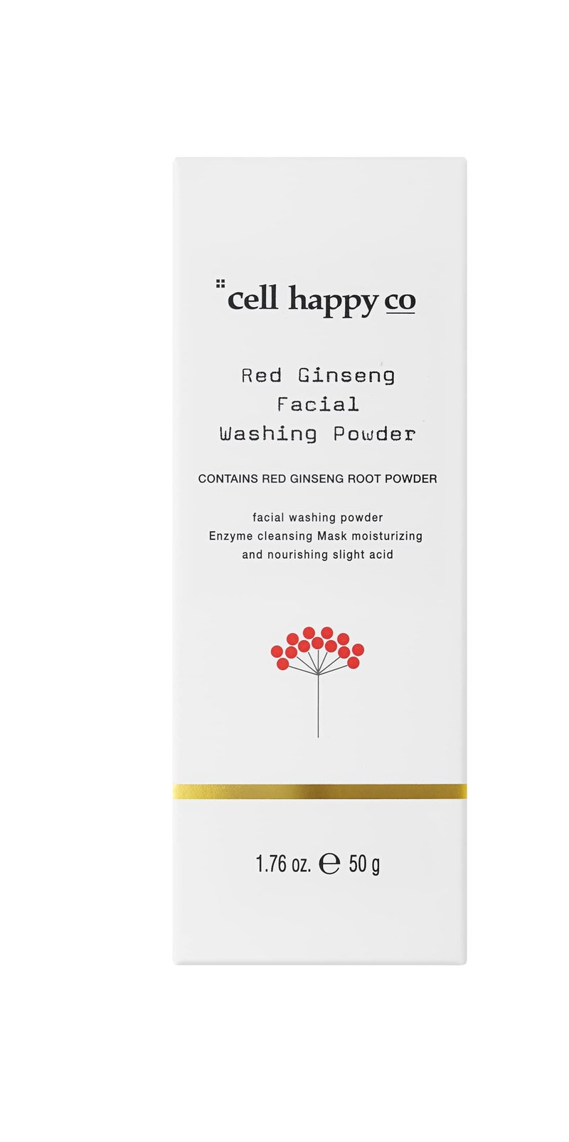 cell happy co Red Ginseng Facial Washing Powder, Powder face cleanser, Enzyme cleanser, Real red ginseng 10%, Dry & Trouble skin (1.75 Oz)