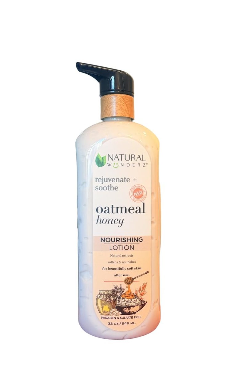 Natural Wonderz Oatmeal Honey Nourishing Lotion, Rejuvenate + Soothe, Paraben & Sulfate Free, 32 oz