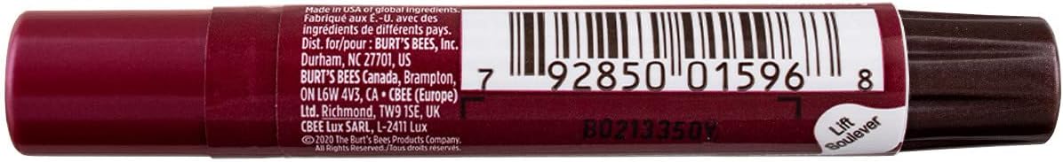 Burt's Bees Lip Shimmer, 100% Natural Moisturizing, with Peppermint Oil, Guava, 0.09 Oz - 6 Pack