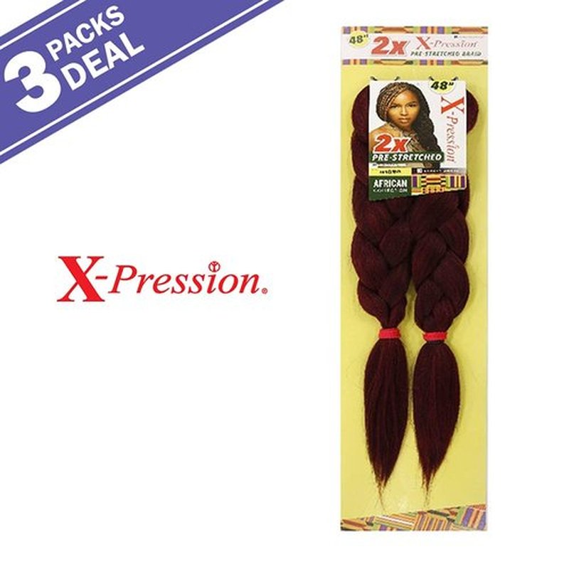 Sensationnel Synthetic Hair Braids XPRESSION 2X Pre-Stretched Braid 48" (3-Pack, MATTEGRAY)
