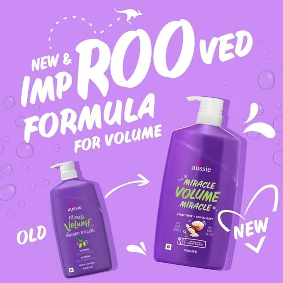 Aussie Miracle Volume With Bamboo & Kakadu Plum, Paraben Free Shampoo & Conditioner, 26.2 Fl Oz Dual Pack, 52.4 Fl Oz (Pack Of 2)