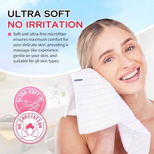 HOMERHYME Microfiber Washcloths Face Towels, 12 Pack Grey Wash Cloths, Soft Lint Free Quick Dry Bulk Absorbent Reusable Fingertip Towels Face Cloths for Bathroom, Salon, Spa, Gym