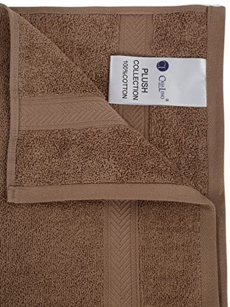 Casa Lino 4 Pack Hand Towels for Bathroom, 18"x28", 100% Cotton, Ultra Soft & Highly Absorbent, Premium Luxury Towels for Gym, Shower, Hotel, New Apartment Essentials, Brown