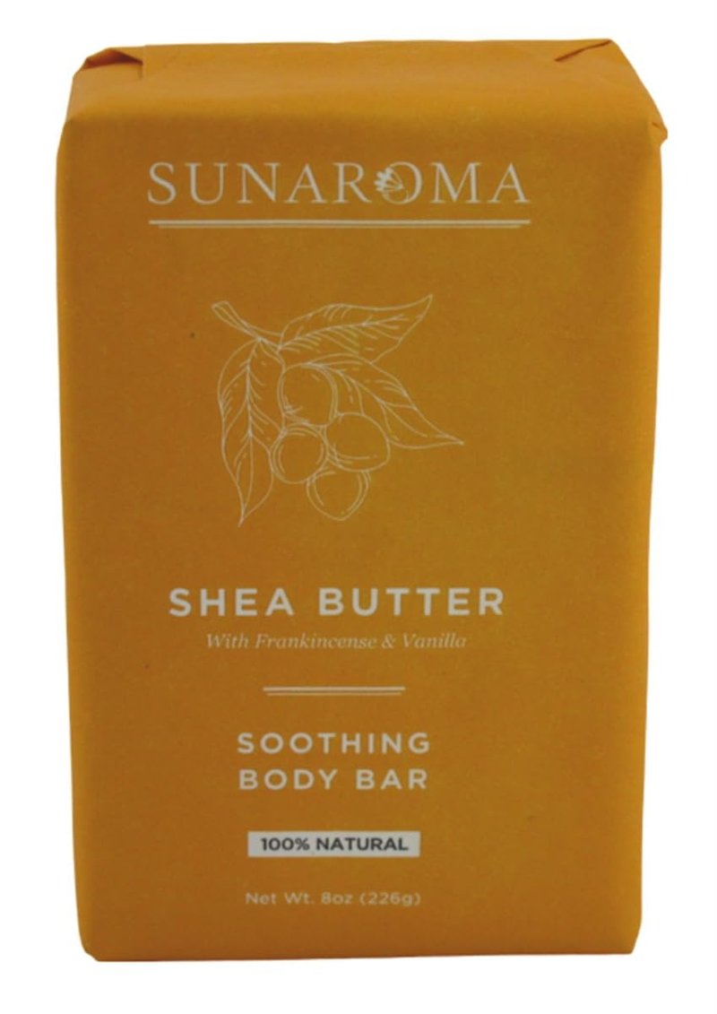 Sunaroma Soap Bar Shea Butter 8 Ounce (Pack of 2)