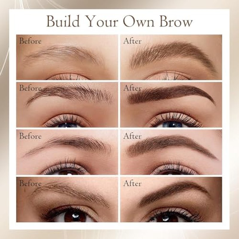 2024 New 2-in-1 Eyebrow Pencil with Gel,Waterproof Magic Eyebrow Pencil,Dual-Ended 3D Microblading Eyebrow Pen with 4 Tip & Eyebrow Brush, Makeup Long-Lasting Eyebrow Pen for Women (4 PCS)