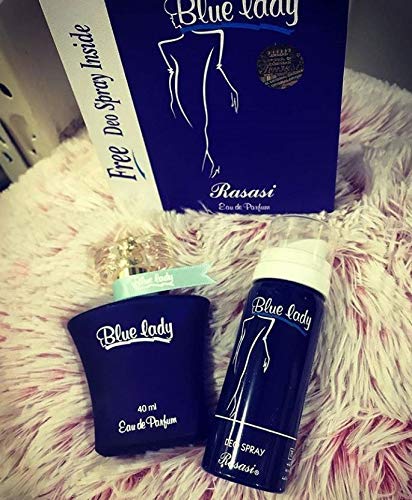 RASASI Blue 2-Piece Set For Women, (1.3 Oz Eau De Parfum Spray + 1.7 Oz Deodorant Spray)
