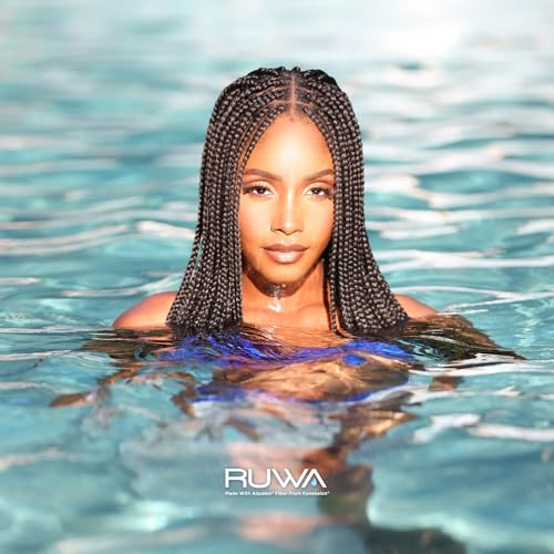Sensationnel Ruwa prestretched braiding hair - 3x 48 inch water repellent kanekalon fast dry synthetic sports itch free (5 pack, 1 JETBLACK)