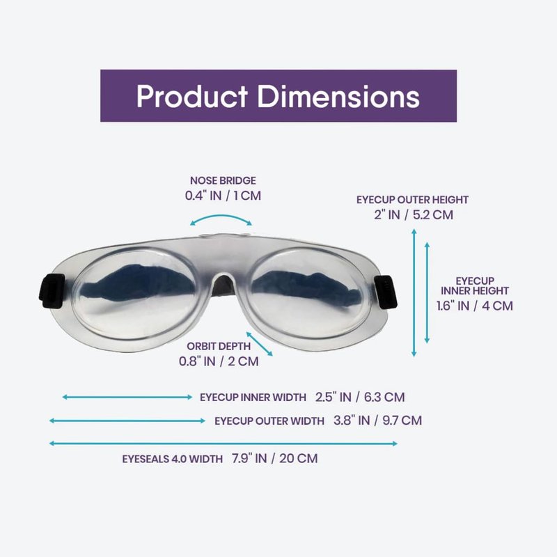 Eyeseals Hydrating Sleep Mask - Clear - Eye Masks for Sleep to Block Dry Air - Retains Moisture to Soothe Dry, Irritated Eyes and Provides Eye Care Overnight - CPAP Compatible, Latex-Free