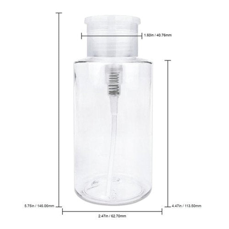 PANA 10oz. (Quantity: 2 Pieces) Liquid Push Down Pump Dispenser Empty Bottle with Flip Top Cap (Clear)