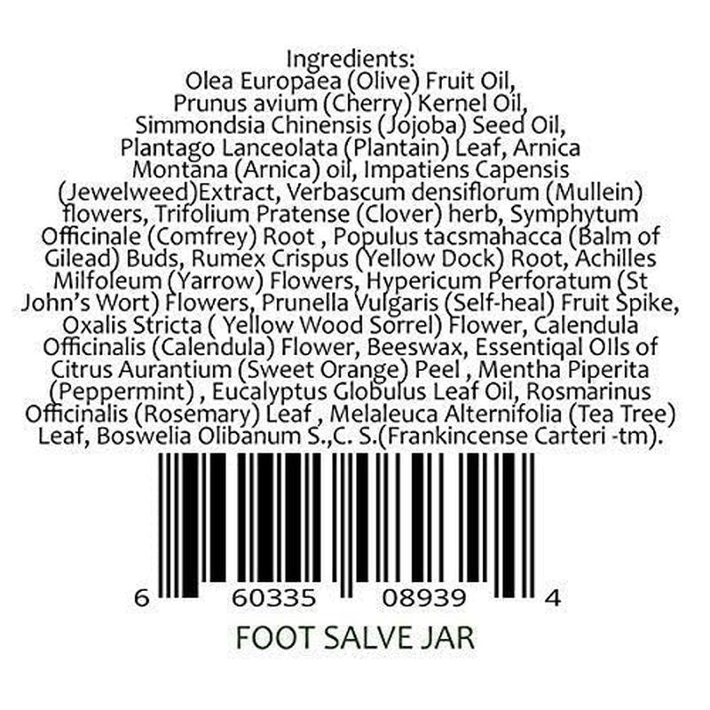 Creation Farm Foot Salve Herbal Balm Cream - Balsamo pomada crema herba de Los pies featuring Peppermint, Tea Tree plus 10 botanicals