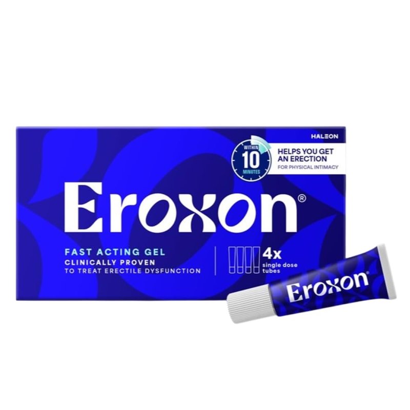 Eroxon Erectile Dysfunction Treatment Gel, New Clinically Proven Topical Gel, Helps Get an Erection Within 10 Minutes, 4 Single Use Tubes