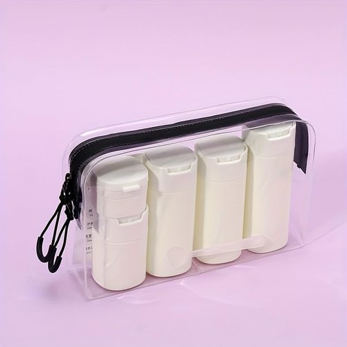 FANPOI 5pcs Travel Bottles Toiletry Containers Set, TSA Approved, Travel Essentials, Portable Travel Bottles with Clear Toiletry Bag