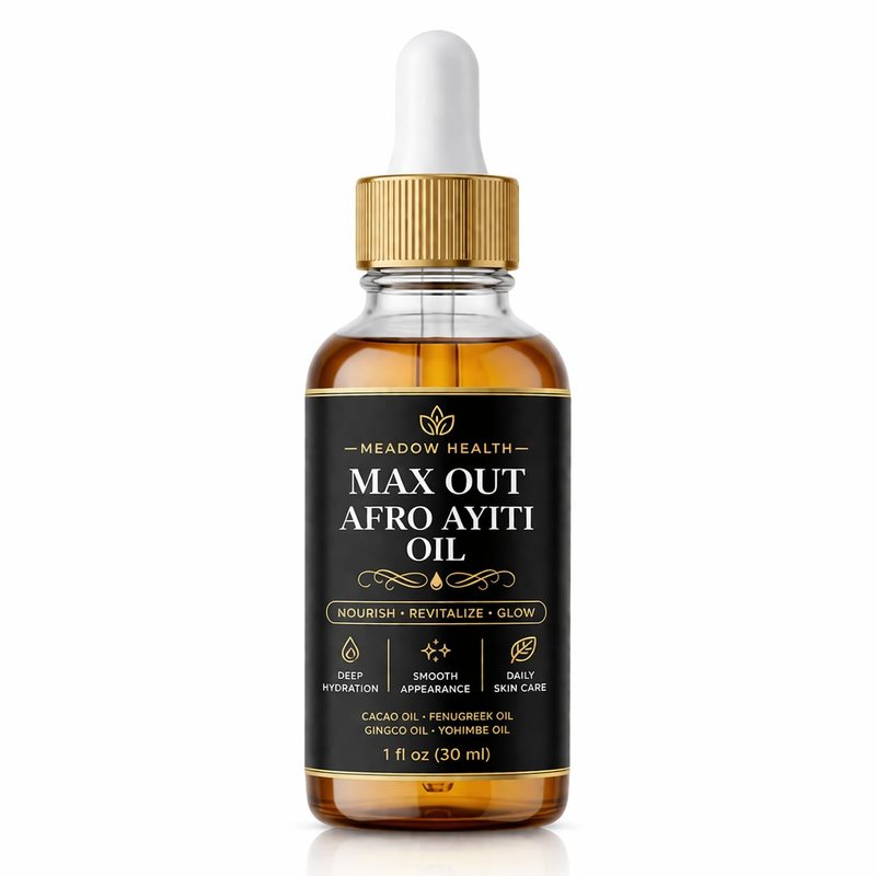 lorizy Meadow Health Max Out Afro Ayiti Men's Herbal Oil, 1 Fl Oz (30mL)