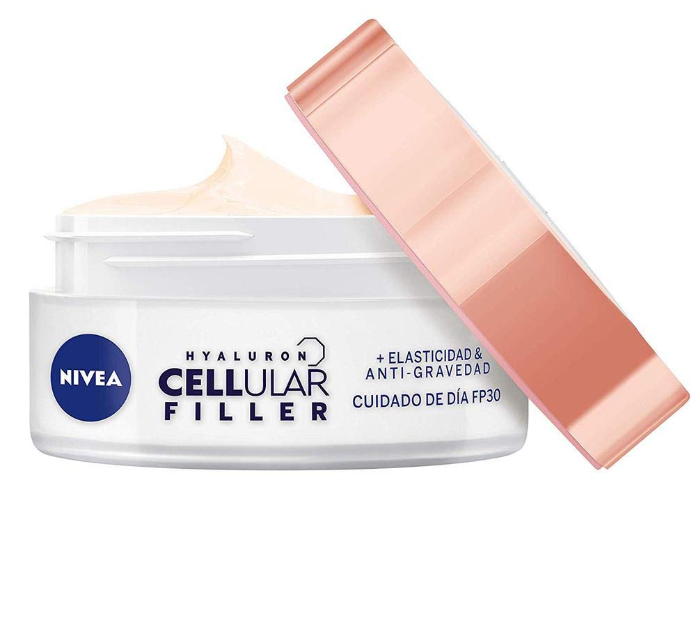 NIVEA Cellular Hyaluron Filler + Elasticity Day Cream, 50 ml Anti-Ageing Face Moisturiser with Hyaluronic Acid, Creatine and Collagen-Enhancing Actives for Smoother and Intensely Hydrated Skin