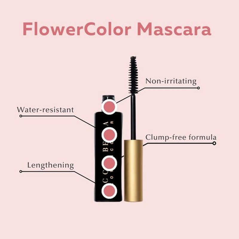 Ecco Bella FlowerColor Vegan Mascara Brown - Long Lasting Organic Formula for Sensitive Eyes - All Natural and Water Resistant Mascara - Cruelty-Free, Gluten-Free, Fragrance-Free, and Plant-Based