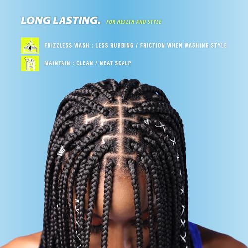 Sensationnel Ruwa prestretched braiding hair - 3x 48 inch water repellent kanekalon fast dry synthetic sports itch free (5 pack, 1 JETBLACK)