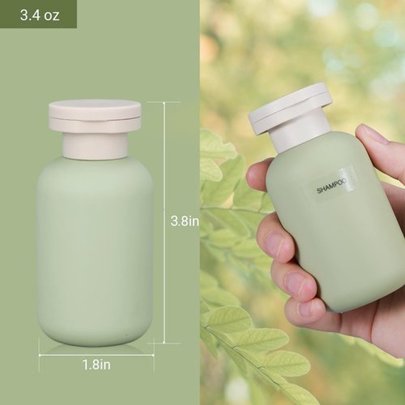 UMETASS 3.4 oz Plastic Small Travel Shampoo Bottles, Refillable Flip Cap Squeeze Bottles for Toiletries, Leakage-proof Travel Shampoo and Conditioner Bottles(8 pack)