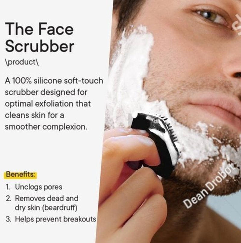 VWMYQ Face Scrubber, Silicone Face Scrubber for Men, Gentle Exfoliator Pad & Massager, Facial Cleansing/Wash Brush - Removes Dead & Dry Skin(Black)