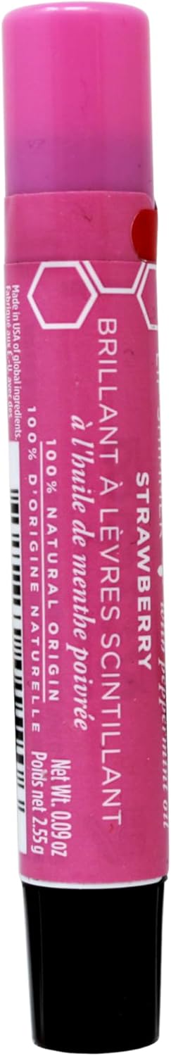 Burt's Bees Lip Shimmer, 100% Natural Moisturizing, with Peppermint Oil, Guava, 0.09 Oz - 6 Pack