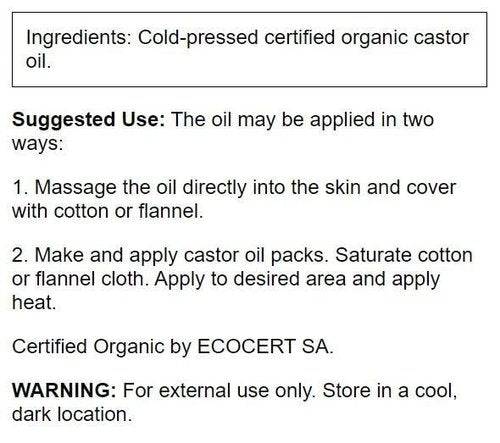 Swanson Certified 100% Organic Cold-Pressed Castor Oil 16 fl oz Liq 3 Pack