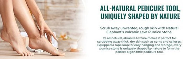 Natural Elephant Natural Volcanic Lava Pumice Stone Callus and Foot Pedicure Rock Scrub Packs (Single Pumice Stone)