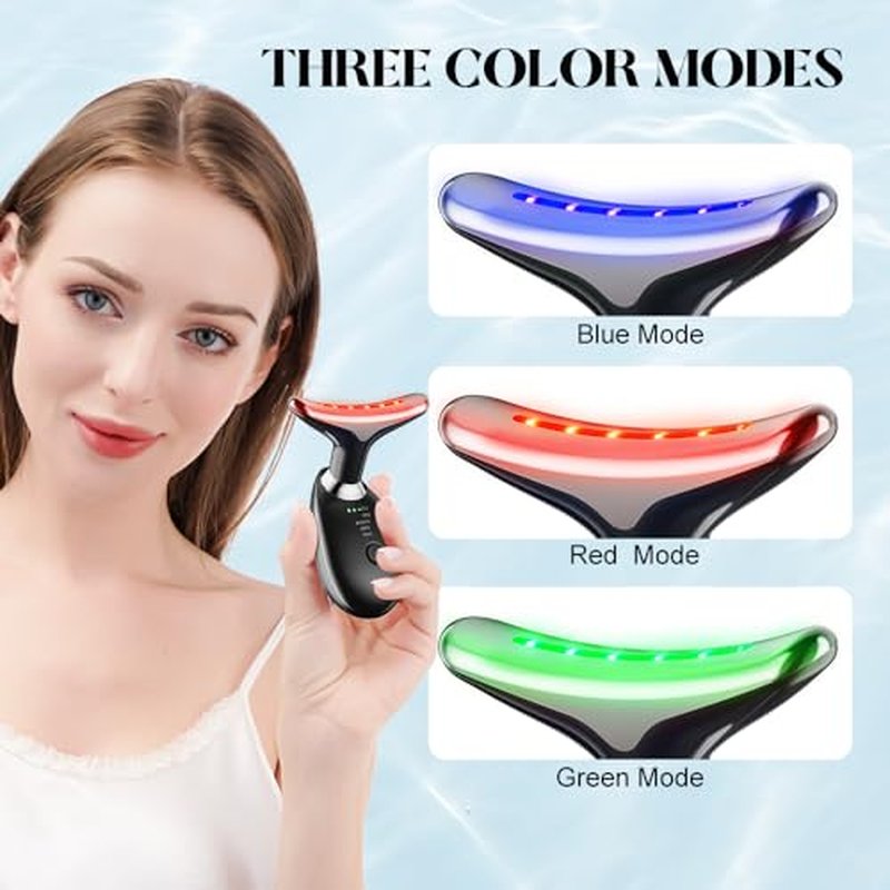 Neck Face Massager, Facial Massage Device with Thermal, Triple Action Colour Modes for Skin Care, Face Sculpting Tool