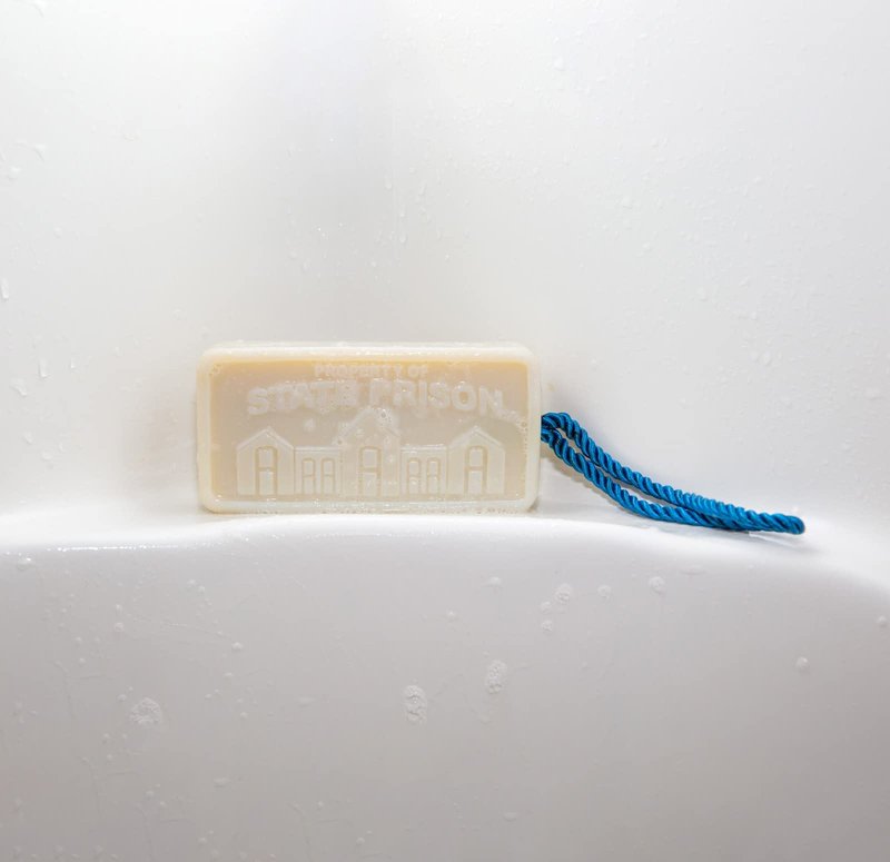State Prison Soap on a Rope Funny Gag Gift for Men Novelty Shower Accessory Great Bachelor Party or Bathroom Gift