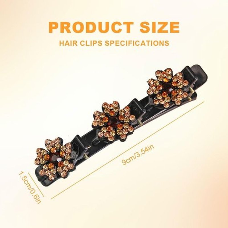 Sparkling Crystal Stone Braided Hair Clips, 2024 New Braided Hair Clips for Women, Sparkling Braided Hair Clips, Shiny Elegant Hair Styling Clips, Women Crystal Stone Braided Hair Clips(4PCS)
