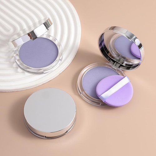 Issy Cosmetics, Itssofiagg - Iluminador Mate, Lavender Matte Powder, Iluminador Mate Pressed Powder, Oil Control Face Pressed Powder Matte Face Powder with Mini Powder Puff