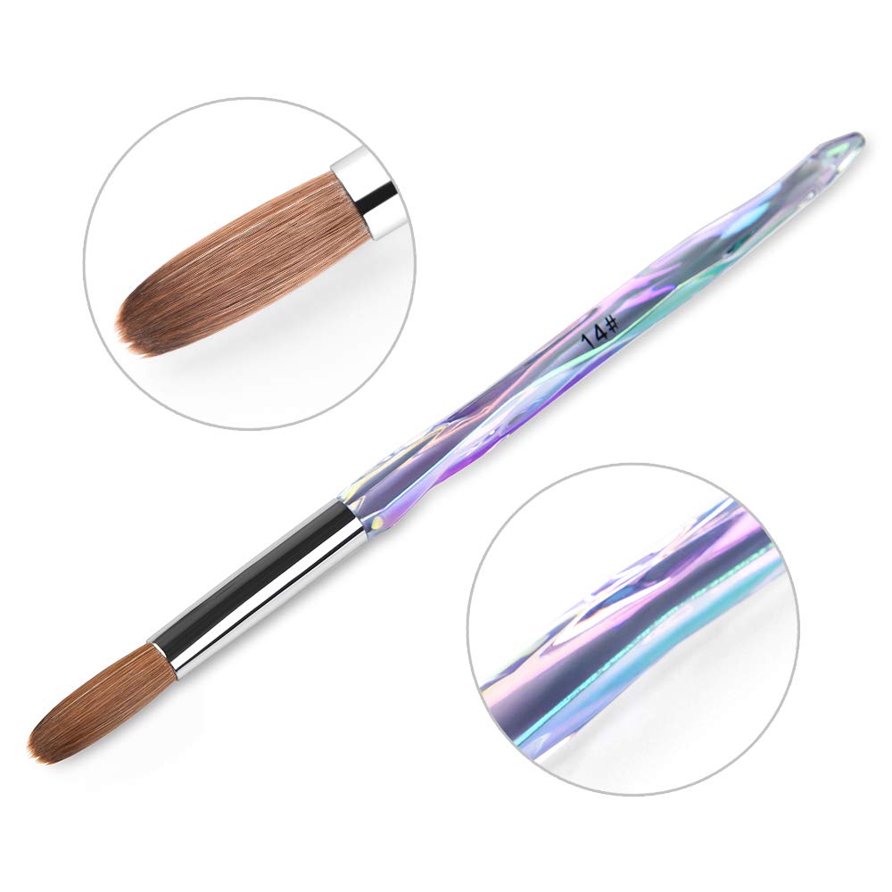 Rolabling Nail Art Brush Acrylic Brush Nail Pen with Symphony Diamond Handle Manicure Design Nail Art Tool (Set-3)