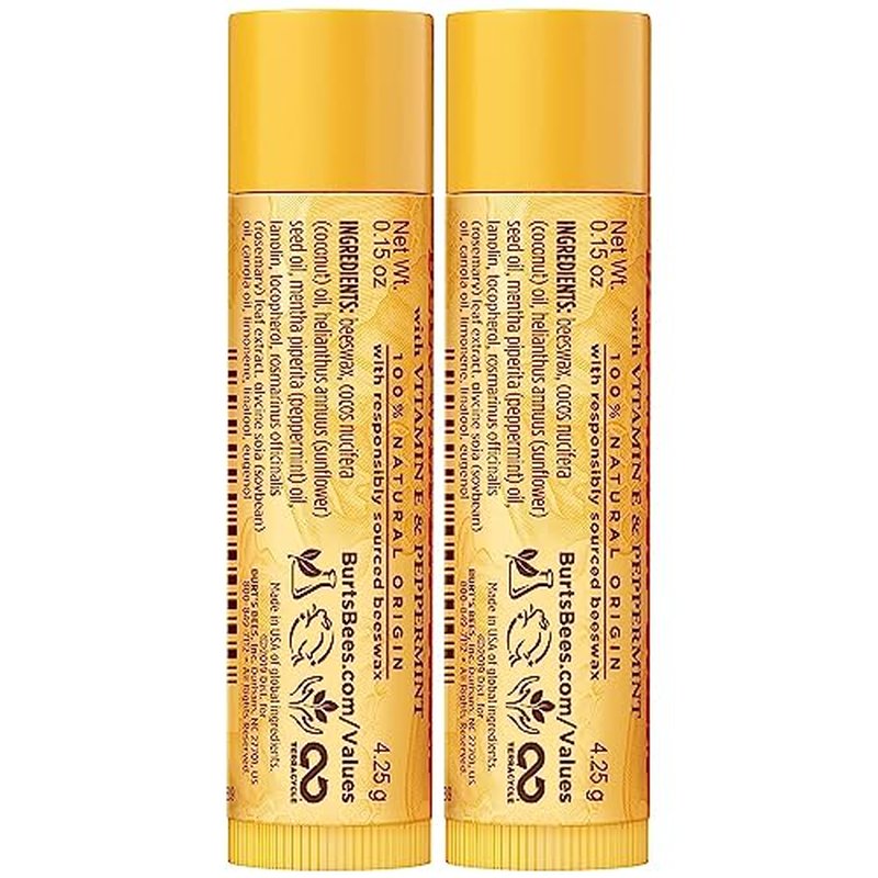 Burt's Bees Lip Balm Easter Basket Stuffers - Original Beeswax, Lip Moisturizer With Responsibly Sourced Beeswax, Tint-Free, Natural Conditioning Lip Treatment, 2 Tubes, 0.15 oz. (Pack of 2)
