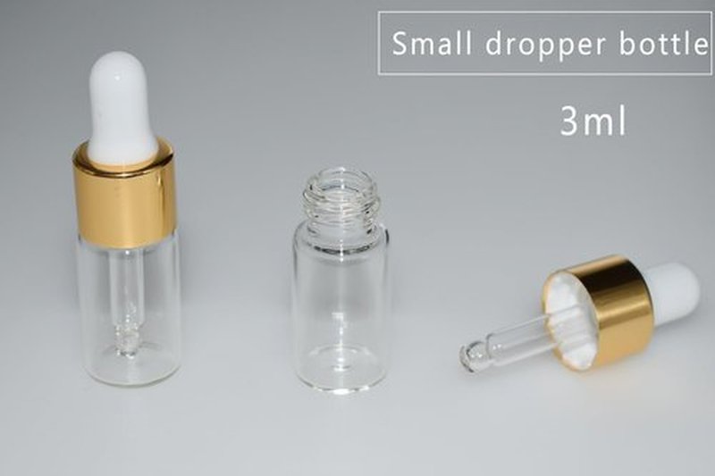 Hustar Small Dropper Bottle, 10pcs 3ml Mini Sample Dropper Bottles Mini Makeup Containers for Travel Liquids Tiny Glass