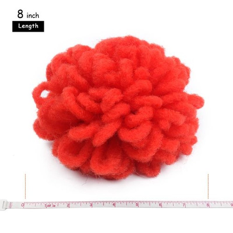 Yinmei Baibian Loc Ponytail Drawstring Petal Bun Red Afro Dreadlock Buns Pony Tail Curly Puff Braid Ponytails For Black Women Faux Locs Braided Bun(Red)