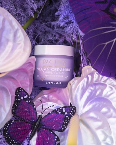 Pacifica Face Cream - Vegan Ceramide Barrier Cream w/Niacinamide & Shea Butter - Hydrating Daily Face Moisturizer Fragrance Free for Sensitive Skin, Vegan, Clean Beauty Allergy & Dermatologist Tested