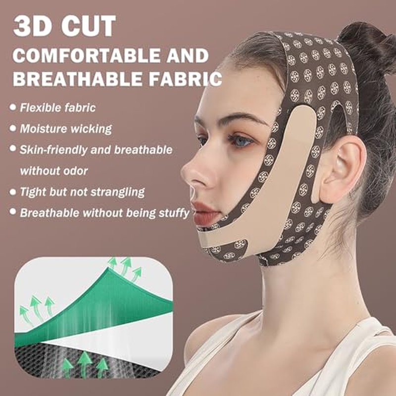 V-Line Mask Chin Up,Double Chin Reducer,Mask V Shaped,Adjustable Chin Strap for Women,Ohyesbae Face Slimming V Line Lifting Mask,Jaw Exerciser (Green)