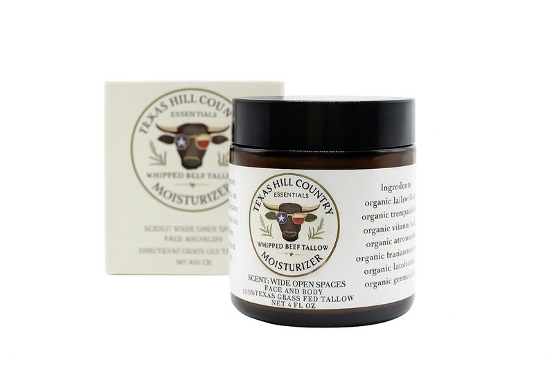 Beef Tallow Moisturizer - 100% Grass-Fed Whipped Balm for Dry, Sensitive Skin | Lightly Scented | 4oz