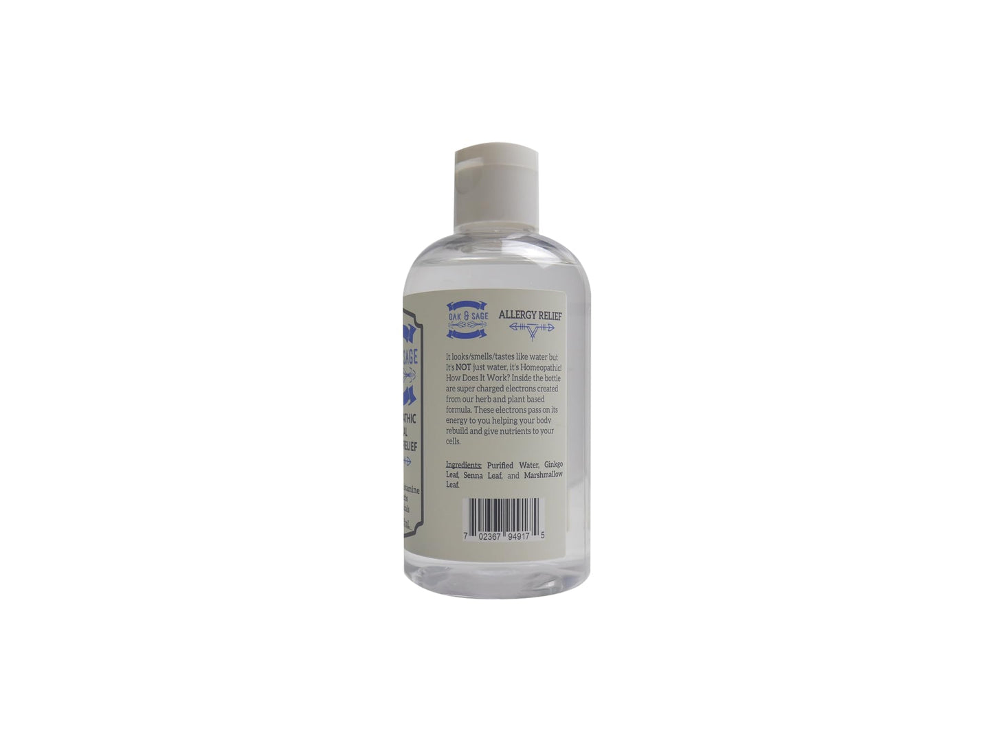 OAK & SAGE Homeopathic Topical Allergy Relief - Unscented - 8oz - 100% Herbs, No Alcohol, No Chemicals