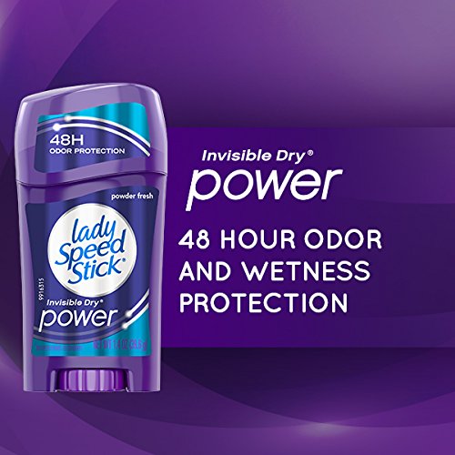 Lady Speed Stick Invisible Dry Power Underarm Antiperspirant Deodorant for Women, Powder Fresh - 2.3 ounce (6 Pack)