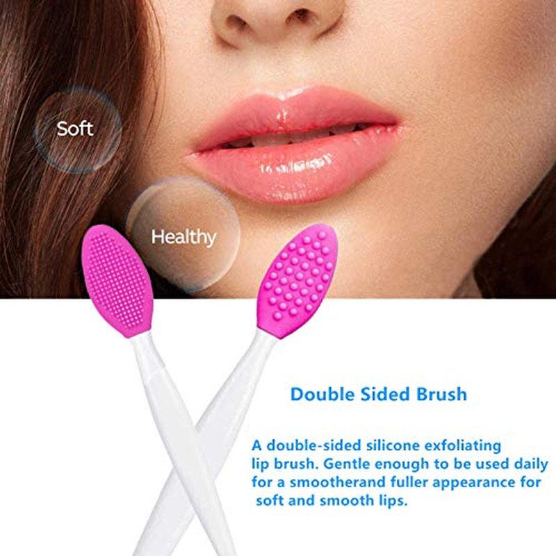 8 Pieces Lip Scrub Brush tool Silicone mini Exfoliating Lip Brush lip lightening for dark lips Silicone Soft Lip Brush For Smoother Appearance