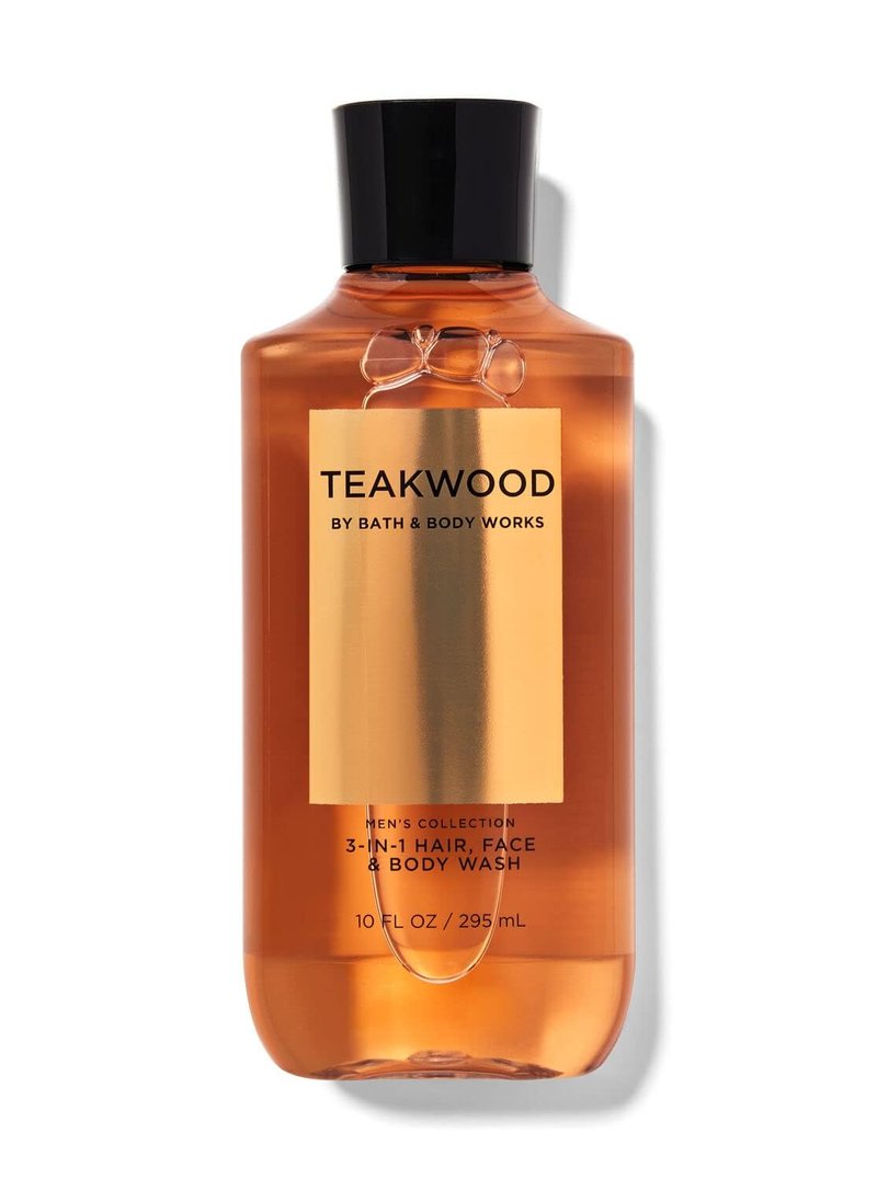 Bath & Body Works Bourbon Men's 3-IN-1 Hair & Body Wash 10 Oz. (Teakwood)