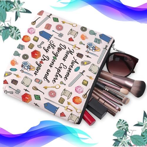 PXTIDY D Mom Makeup Bag D Mom Gift Awesome Moms Explore and Slay Dragon Playing Gamer Gift